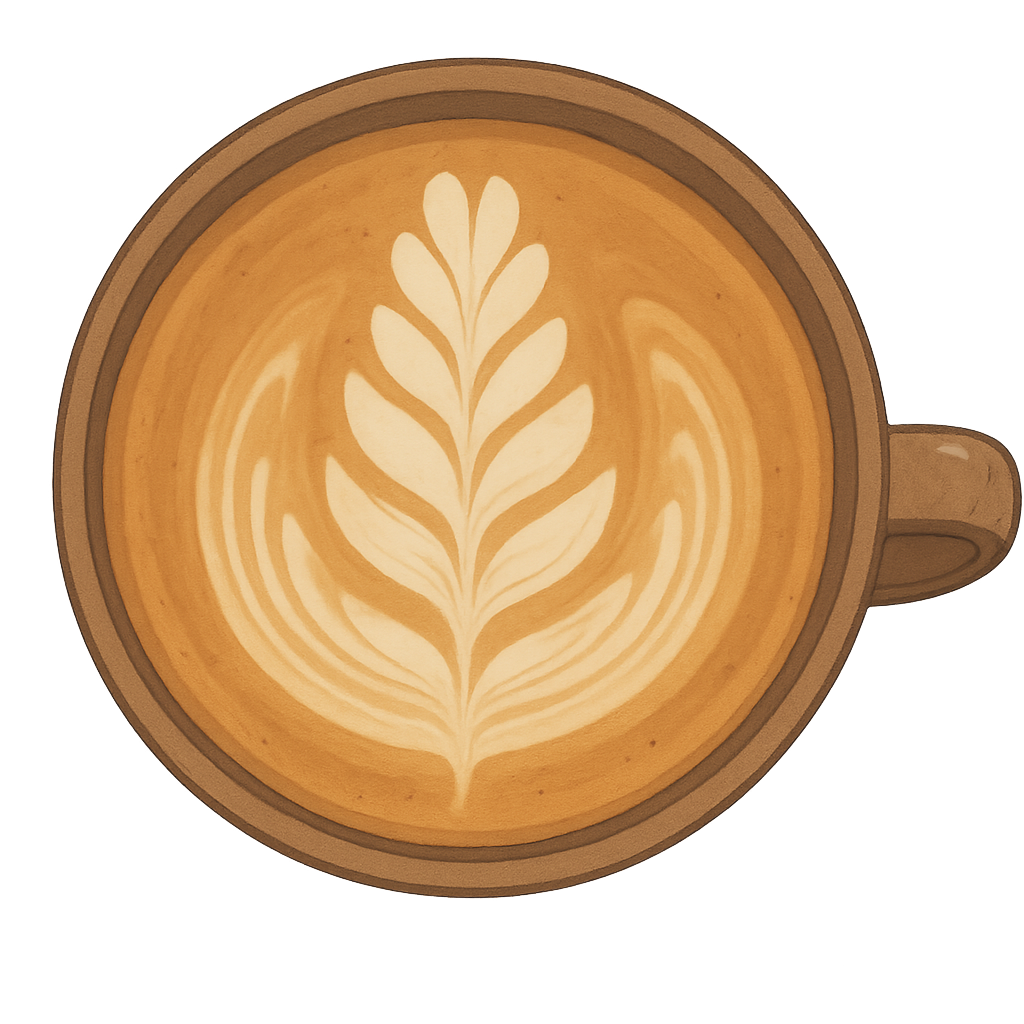 Coffee cup with latte art