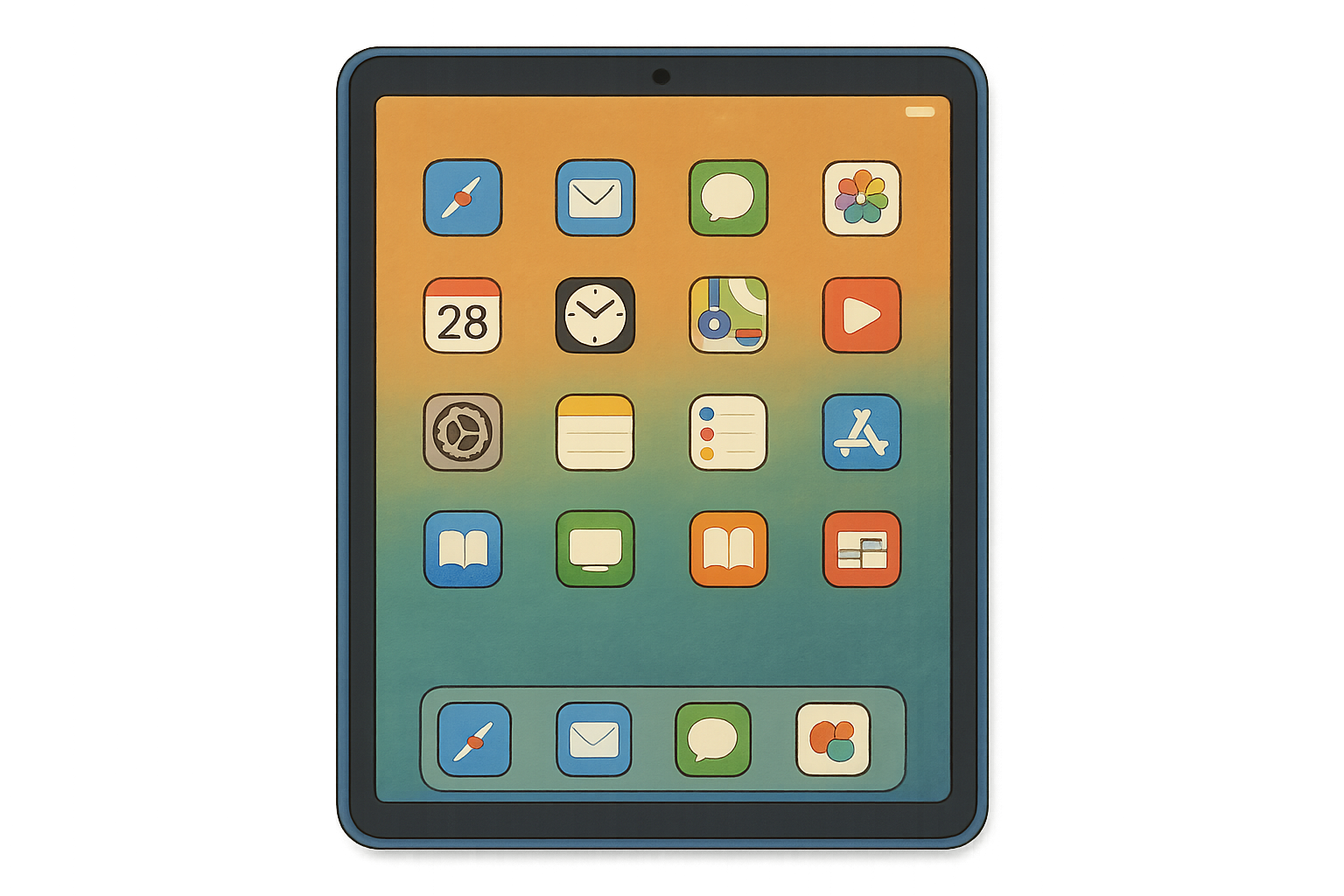 iPad with home screen